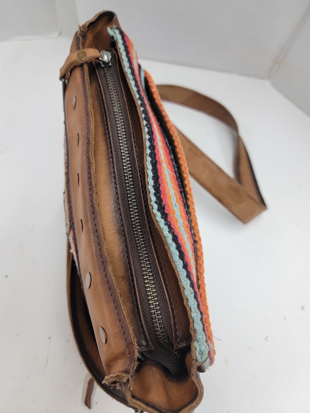 **SOLD******Southwestern Saddle Blanket Crossbody Bag - Picture 8 of 16